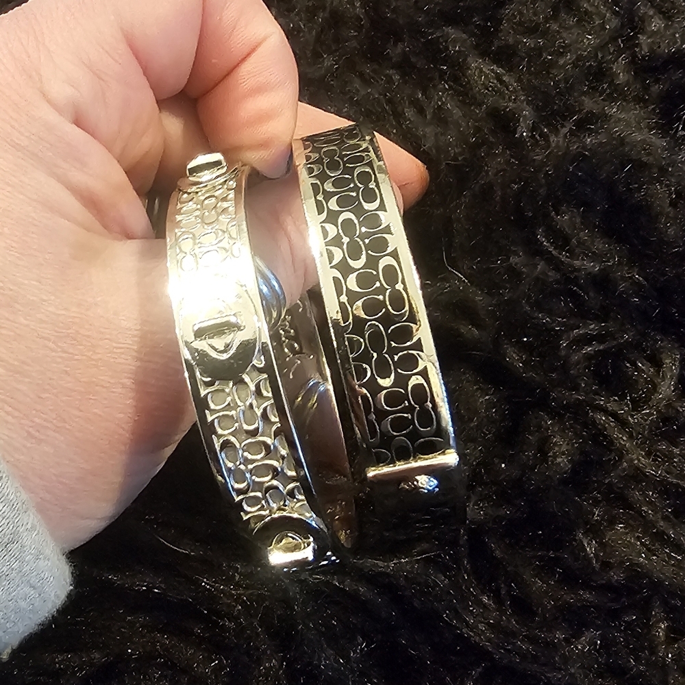 Pair of coach bangle bracelets